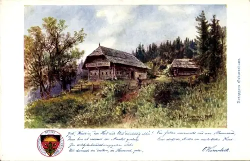 Künstler Ak Heilmann, Alpl Steiermark, Geburtshaus des Dichters Peter Rosegger