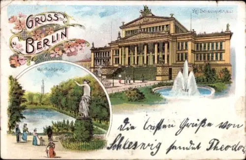 Litho Berlin, Königliches Schauspielhaus, Goldfischteich