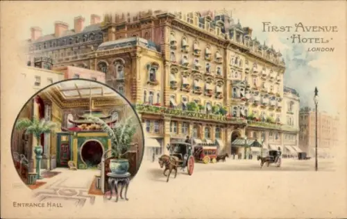 Litho London City, First Avenue Hotel, Eingangshalle