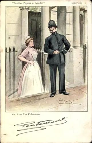 Künstler Ak London City England, The Policeman, Familiar Figures of London