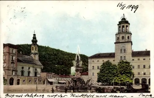 Ak Salzburg in Österreich, Partie am Residenzplatz