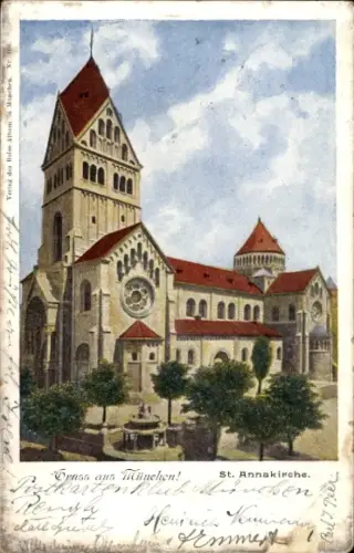 Ak München Bayern, St. Annakirche,  aus  farbige Illustration