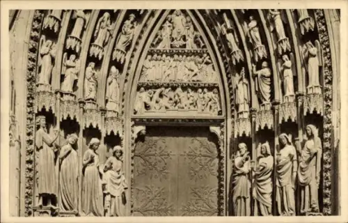 Ak Strasbourg Straßburg Elsass Bas Rhin, Münster Südportal der Westfront