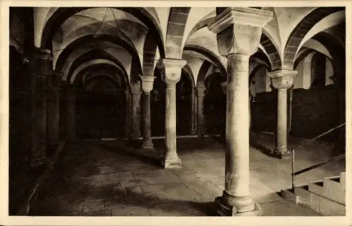 Ak Strasbourg Straßburg Elsass Bas Rhin, Krypta, Säulen, Bögen,  Architektur