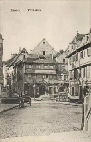 Ak Saverne Zabern Elsass Bas Rhin, Kirchplatz