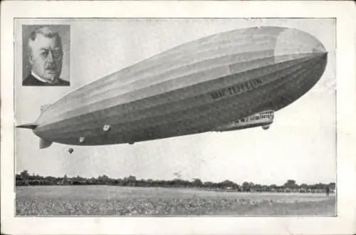 Ak Luftschiff  LZ 127 Graf Zeppelin, Portrait Eckener