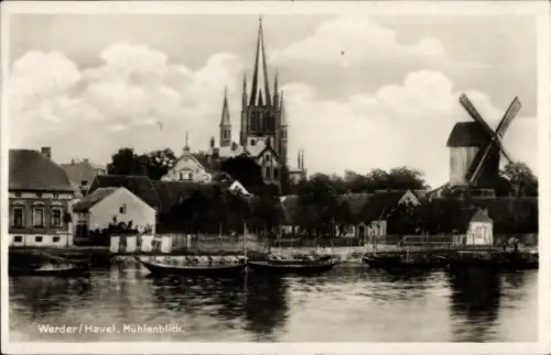 Ak Werder an der Havel, Mühlenblick