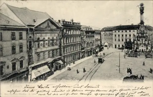 Ak Wien 1 Innere Stadt, Stadtansicht, Oberring, Theaterlinie, Straßenbahn,  Gebäude