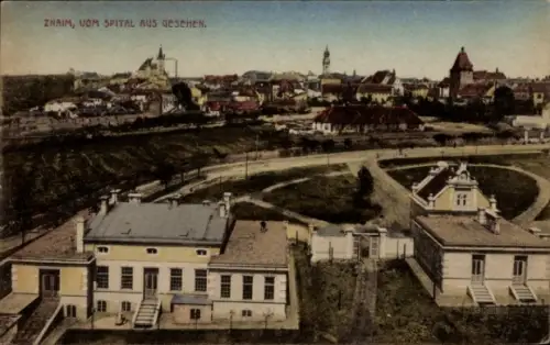 Ak Znojmo Znaim Südmähren, Stadtansicht, Spital,  farbig,  