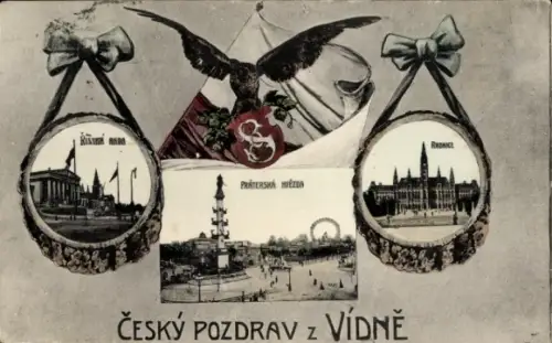 Ak Wien 1 Innere Stadt, Adler, Prater, Rathaus