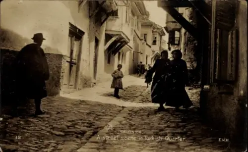 Ak Saloniki Thessaloniki Griechenland, Straßenszene im türkischen Viertel