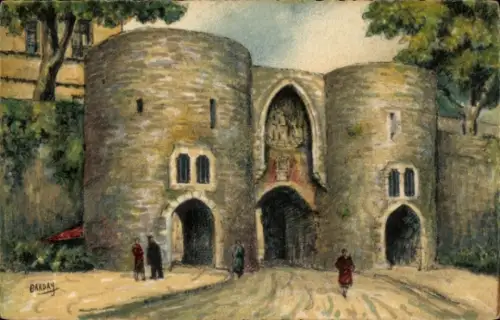 Künstler Ak Barday, Boulogne sur Mer Pas de Calais, Stadtmauer, Eingang