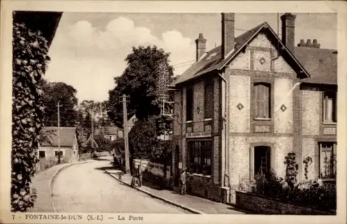 Ak Fontaine le Dun Seine Maritime, Post