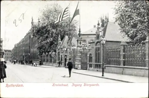 Ak Rotterdam Südholland Niederlande, Kruisstraat, Ingang Diergaarde