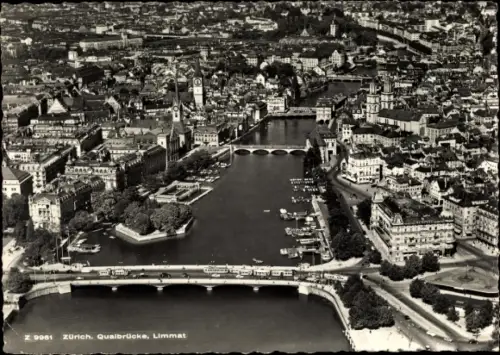 Ak Zürich Stadt Schweiz, Quaibrücke, Limmat