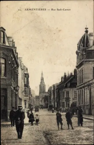 Ak Armentières Nord, Rue Sadi Carnot