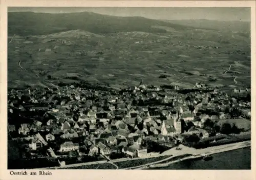 Ak Oestrich Winkel am Rhein Rheingau, Luftaufnahme