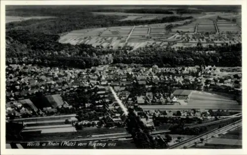 Ak Wörth am Rhein, Fliegeraufnahme