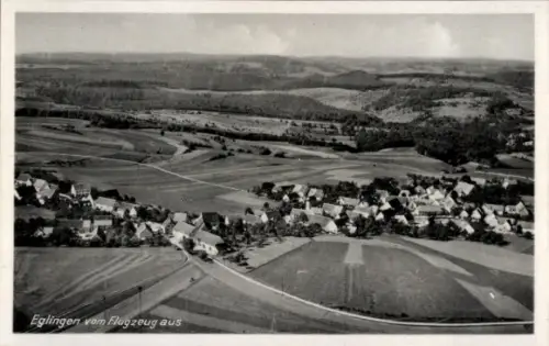 Ak Eglingen Dischingen in der Schwäbischen Alb, Luftaufnahme von  ländliche Umgebung, Häuser, Fel