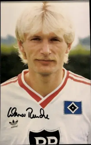 Autogrammkarte Fußballer Werner Rusche, Hamburger SV, Autogramm