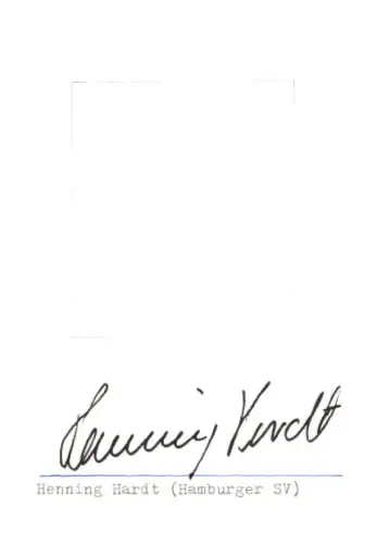 Autogrammkarte Fußballer Henning Hardt, Hamburger SV, Autogramm