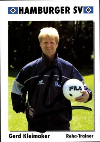 Autogrammkarte Reha Trainer Gerd Kleimaker, Hamburger SV, Autogramm
