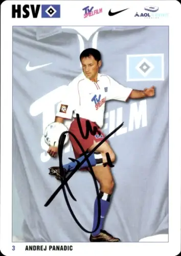 Autogrammkarte Fußballer Andrej Panadic, Hamburger SV, Autogramm