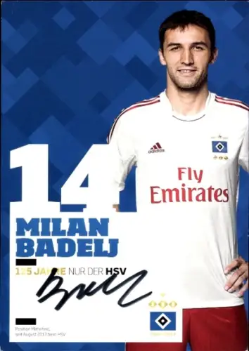 Autogrammkarte Fußballer Milan Badelj, Hamburger SV, Autogramm