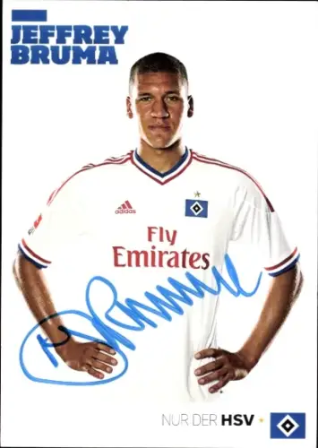 Autogrammkarte Fußballer Jeffrey Bruma, Hamburger SV, Autogramm
