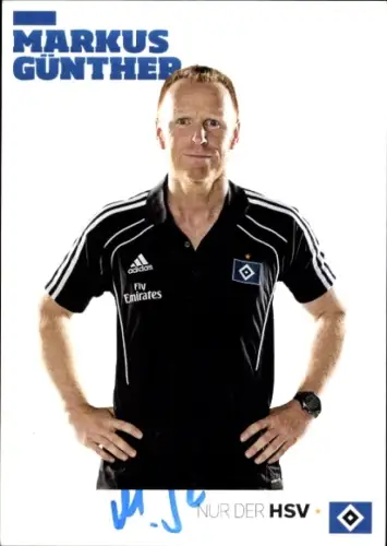 Autogrammkarte Athletiktrainer Markus Günther, Hamburger SV, Autogramm
