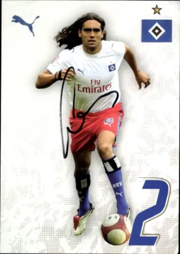 Sammelbild Fußballspieler Juan Pablo Sorin, Hamburger SV, Autogramm