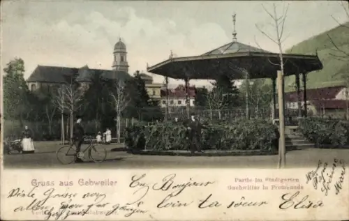 Ak Guebwiller Gebweiler Elsass Haut Rhin, Stadtgarten