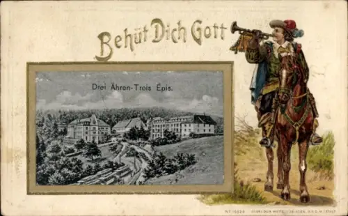 Präge Passepartout Ak Trois Épis Drei Ähren Elsass Haut Rhin, Trompeter von Säckingen