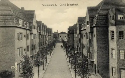 Ak Amsterdam Nordholland Niederlande, David Blesstraat, Straßenansicht