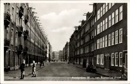 Ak Amsterdam Nordholland Niederlande, Straßenansicht, van Boetzelae straat