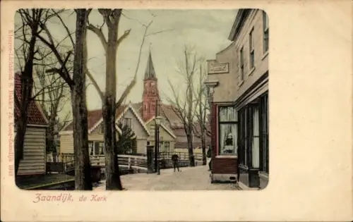 Ak Zaandijk Nordholland, Blick zur Kirche