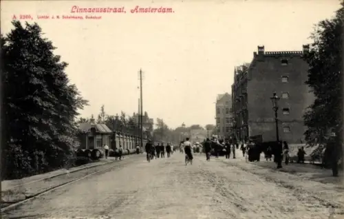 Ak Amsterdam Nordholland Niederlande, Linnaeusstraße