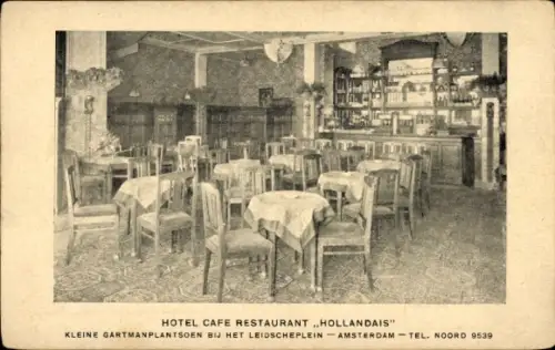 Ak Amsterdam Nordholland Niederlande, Hotel Café Restaurant Hollandais, Inneres