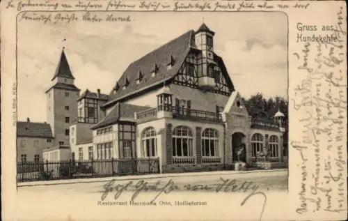 Ak Berlin Wilmersdorf Grunewald, Hundekehle, Restaurant Herrmann Otto