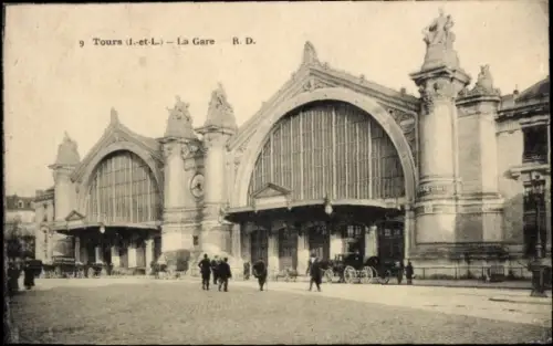 Ak Tours Indre et Loire, Bahnhof