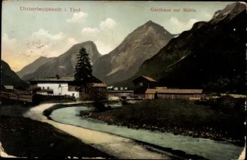 Ak Unterleutasch Leutasch in Tirol, Gasthaus zur Mühle