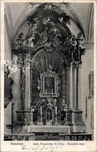 Ak München Bayern, Kath. Pfarrkirche St. Peter, Mariahilf-Altar, München