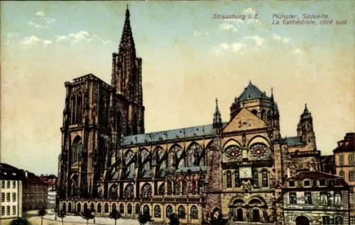 Ak Strasbourg Straßburg Elsass Bas Rhin, Münster, Südseite