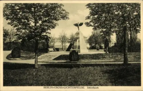 Ak Berlin Steglitz Groß Lichterfelde, Schlosspark, Denkmal