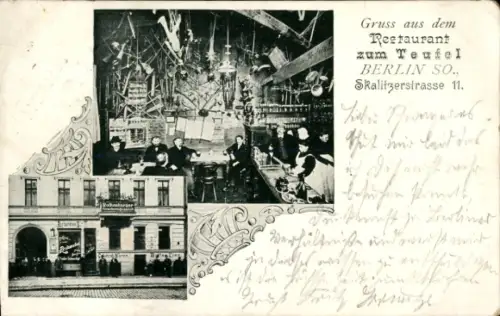 Ak Berlin Kreuzberg, Restaurant zum Teufel, Skalitzer Straße 11
