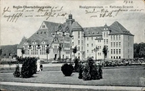 Ak Berlin Köpenick Oberschöneweide, Realgymnasium, Rathausstraße