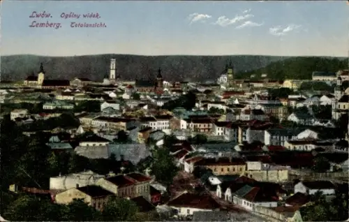 Ak Lwiw Lwów Lemberg Ukraine, Stadtansicht von  Lemberg, farbige , keine Personen, keine Hakenkre