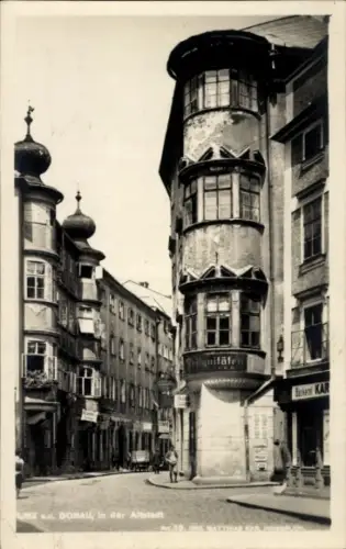 Ak Linz an der Donau Oberösterreich, Altstadt von   Gebäude, Teliquitäte, Straßenansicht