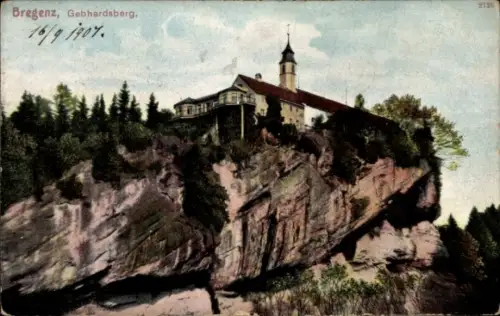 Ak Bregenz am Bodensee Vorarlberg,  Gebhardsberg, Felsen, Gebäude, Natur