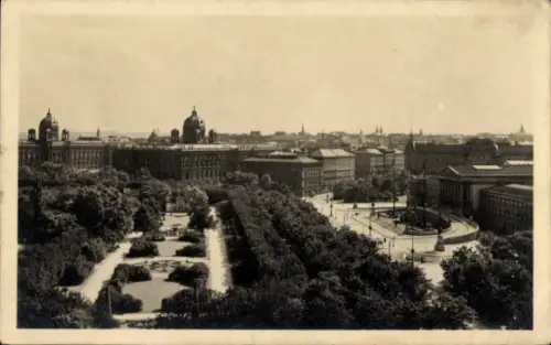Ak Wien 1 Innere Stadt, Blick vom Staatstheater, Volksgarten, Parlament, Wien